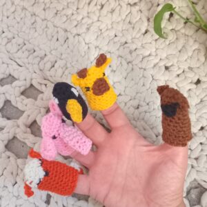 عروسک انگشتی دست بافت 5تایی