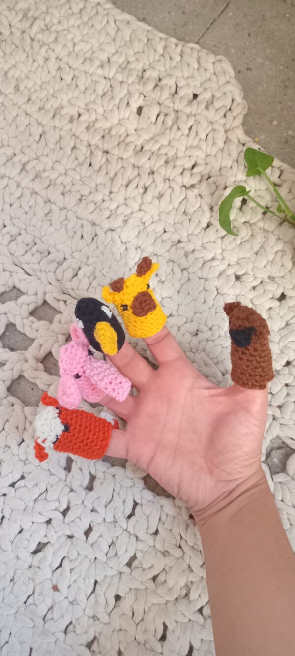 عروسک انگشتی دست بافت 5تایی